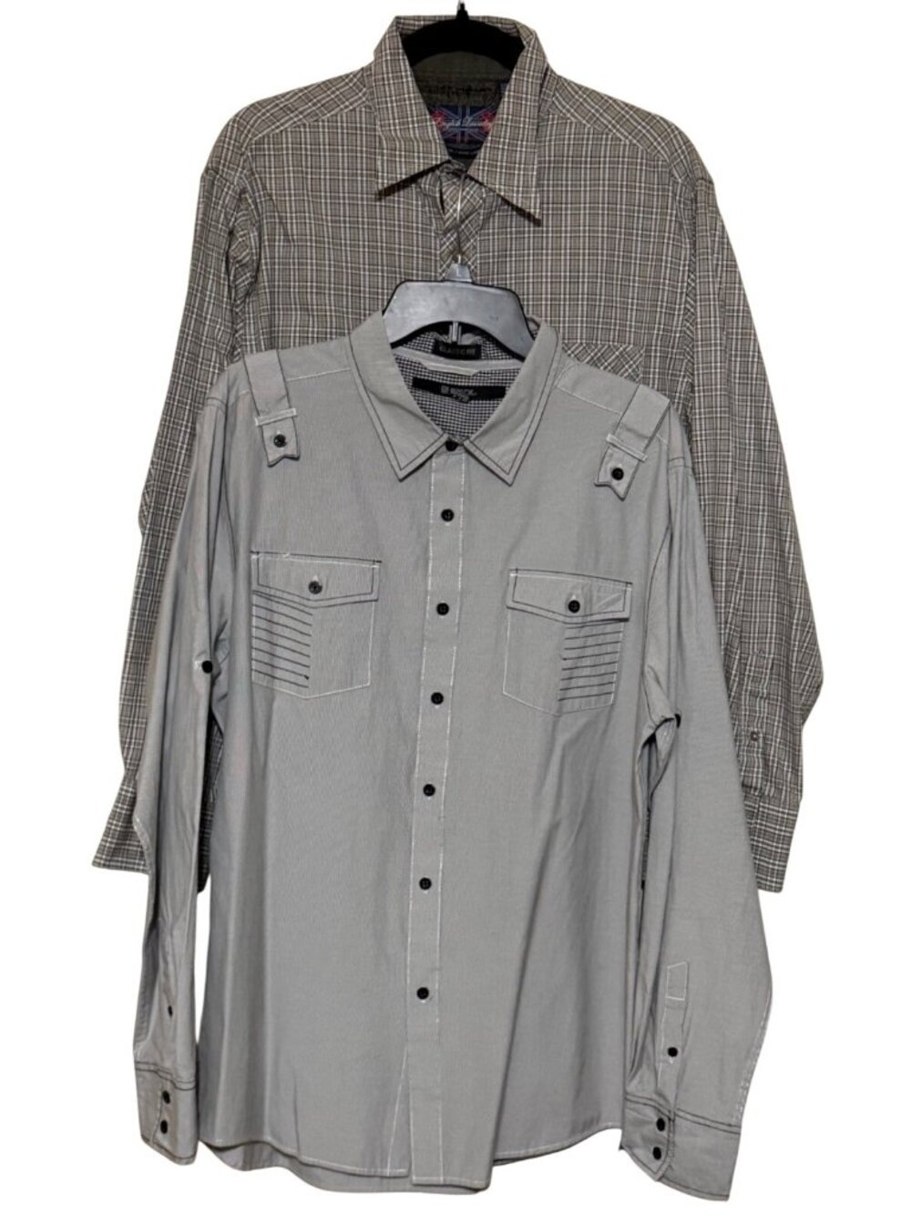 Lot 2 English Laundry & Black Cotton Poly Blend Button-Down Shirts Men's Size XL